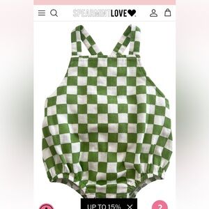 Lime Checkerboard / Organic August Sunsuit
